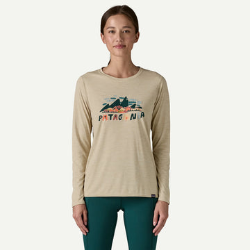Patagonia Womens L/S Capilene Cool Daily Graphic Shirt Fitz Roy Foliage Current Blue X-Dye - Parasol Store