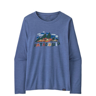 Patagonia Womens L/S Capilene Cool Daily Graphic Shirt Fitz Roy Foliage Current Blue X-Dye - Parasol Store