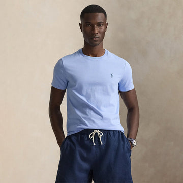 Polo Ralph Lauren Custom Slim Fit Jersey Crewneck T-Shirt Blue Lagoon - Parasol Store