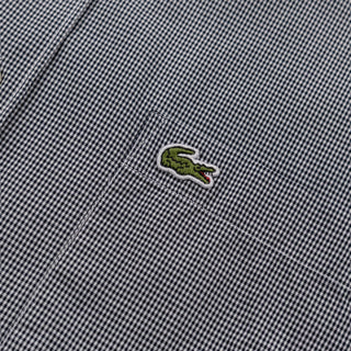 Lacoste Regular Fit Gingham Poplin Shirt White / Navy Blue - Parasol Store