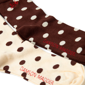 Damson Madder 2 Pack Socks Choc / Ecru Multi