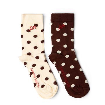 Damson Madder 2 Pack Socks Choc / Ecru Multi