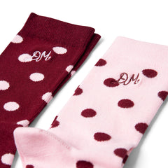 Damson Madder 2 Pack Socks Pink / Burg Spot Multi