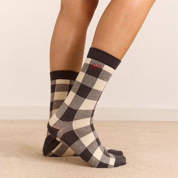 Damson Madder 3 Pack Socks Mixed Gingham Multi