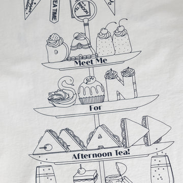 Damson Madder Afternoon Tea Boyfriend Tee White - Parasol Store