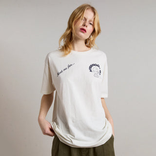 Damson Madder Afternoon Tea Boyfriend Tee White