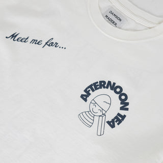 Damson Madder Afternoon Tea Boyfriend Tee White