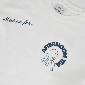 Damson Madder Afternoon Tea Boyfriend Tee White - Parasol Store