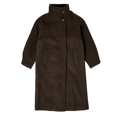 Damson Madder Agnes Wool Coat Chocolate Choc