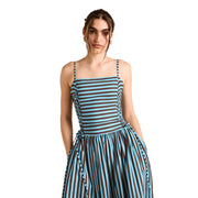 Damson Madder Angelina Cotton Satin Dress Fig - Parasol Store