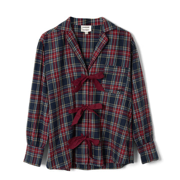 Damson Madder Antonella Flannel Pj Set Tawny Check Malbec