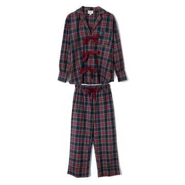 Damson Madder Antonella Flannel Pj Set Tawny Check Malbec
