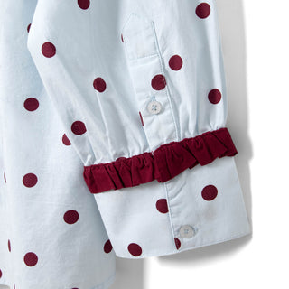 Damson Madder Antonella Pyjama Set Polka Dot Blue