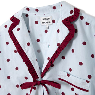 Damson Madder Antonella Pyjama Set Polka Dot Blue
