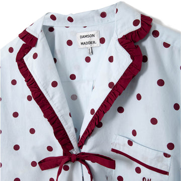 Damson Madder Antonella Pyjama Set Polka Dot Blue