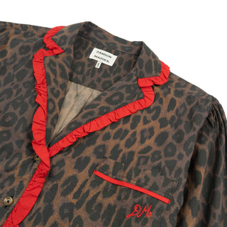 Damson Madder Antonia Pyjama Set Dark Leopard / Red - Parasol Store