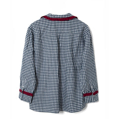 Damson Madder Antonia Pyjama Set Navy Gingham - Parasol Store