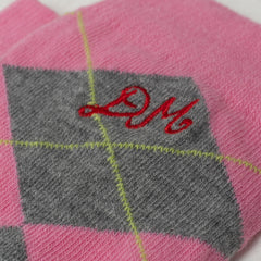 Damson Madder Argyle Socks Pink / Grey Multi