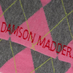 Damson Madder Argyle Socks Pink / Grey Multi
