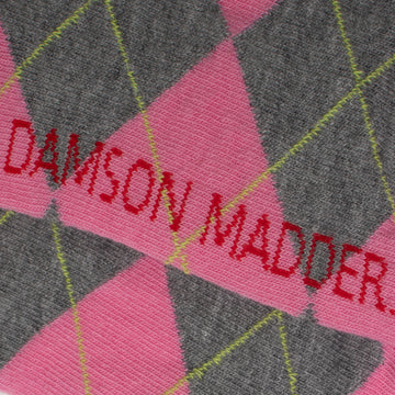 Damson Madder Argyle Socks Pink / Grey Multi