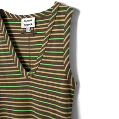 Damson Madder Arlea V-Neck Tank Brown Stripe Multi
