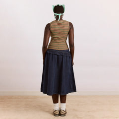 Damson Madder Arlea V-Neck Tank Brown Stripe Multi