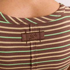 Damson Madder Arlea V-Neck Tank Brown Stripe Multi