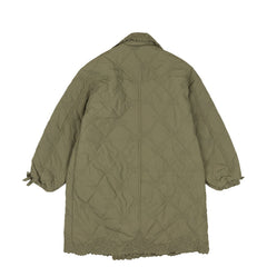 Damson Madder Avery Embroidered Quilted Coat Olive - Parasol Store