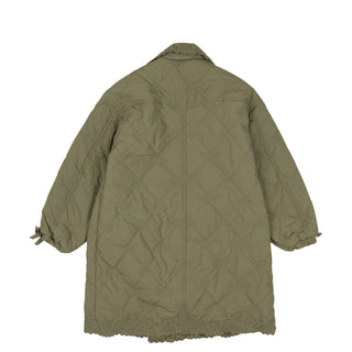 Damson Madder Avery Embroidered Quilted Coat Olive
