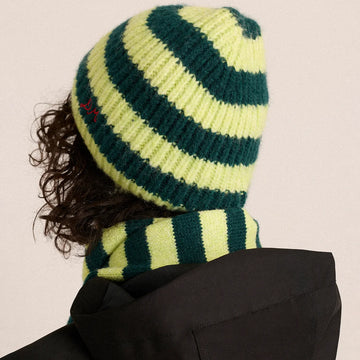 Damson Madder Beanie Green Stripe Multi