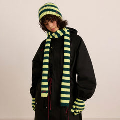 Damson Madder Beanie Green Stripe Multi