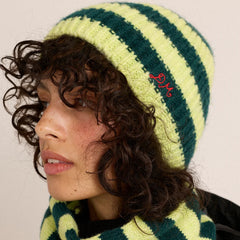 Damson Madder Beanie Green Stripe Multi