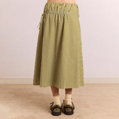 Damson Madder Caspia Volume Midi Skirt Basil