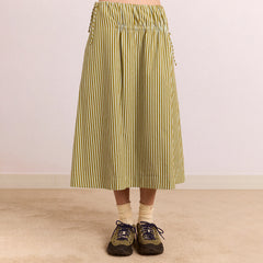 Damson Madder Caspia Volume Midi Skirt Basil