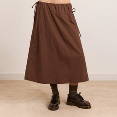 Damson Madder Caspia Volume Midi Skirt Choc