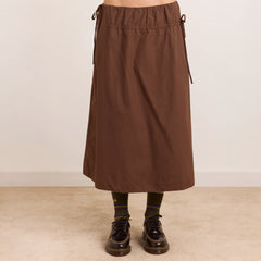 Damson Madder Caspia Volume Midi Skirt Choc