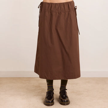 Damson Madder Caspia Volume Midi Skirt Choc