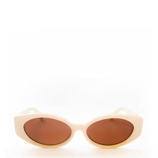 Damson Madder Catty Oval Sunglasses With Bow Detail Bone - Parasol Store
