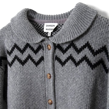 Damson Madder Cecily Collar Cardigan Bunny Intarsia