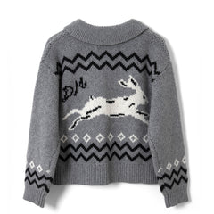 Damson Madder Cecily Collar Cardigan Bunny Intarsia - Parasol Store