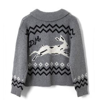 Damson Madder Cecily Collar Cardigan Bunny Intarsia