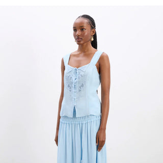 Damson Madder Charlotte Cami Blue Monika Jacquard - Parasol Store