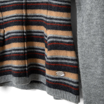 Damson Madder Clara Double Sleeve Merino Wool Jumper Stripe Multi