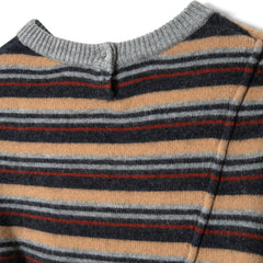 Damson Madder Clara Double Sleeve Merino Wool Jumper Stripe Multi
