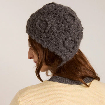 Damson Madder Crochet Bonnet Charcoal Marl - Parasol Store