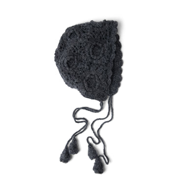 Damson Madder Crochet Bonnet Charcoal Marl