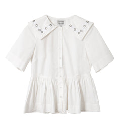 Damson Madder Cyrus Eyelet Blouse White - Parasol Store