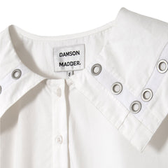 Damson Madder Cyrus Eyelet Blouse White - Parasol Store
