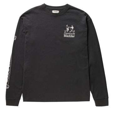 Damson Madder Dog Walker L/S Tee Black - Parasol Store