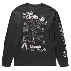 Damson Madder Dog Walker L/S Tee Black - Parasol Store